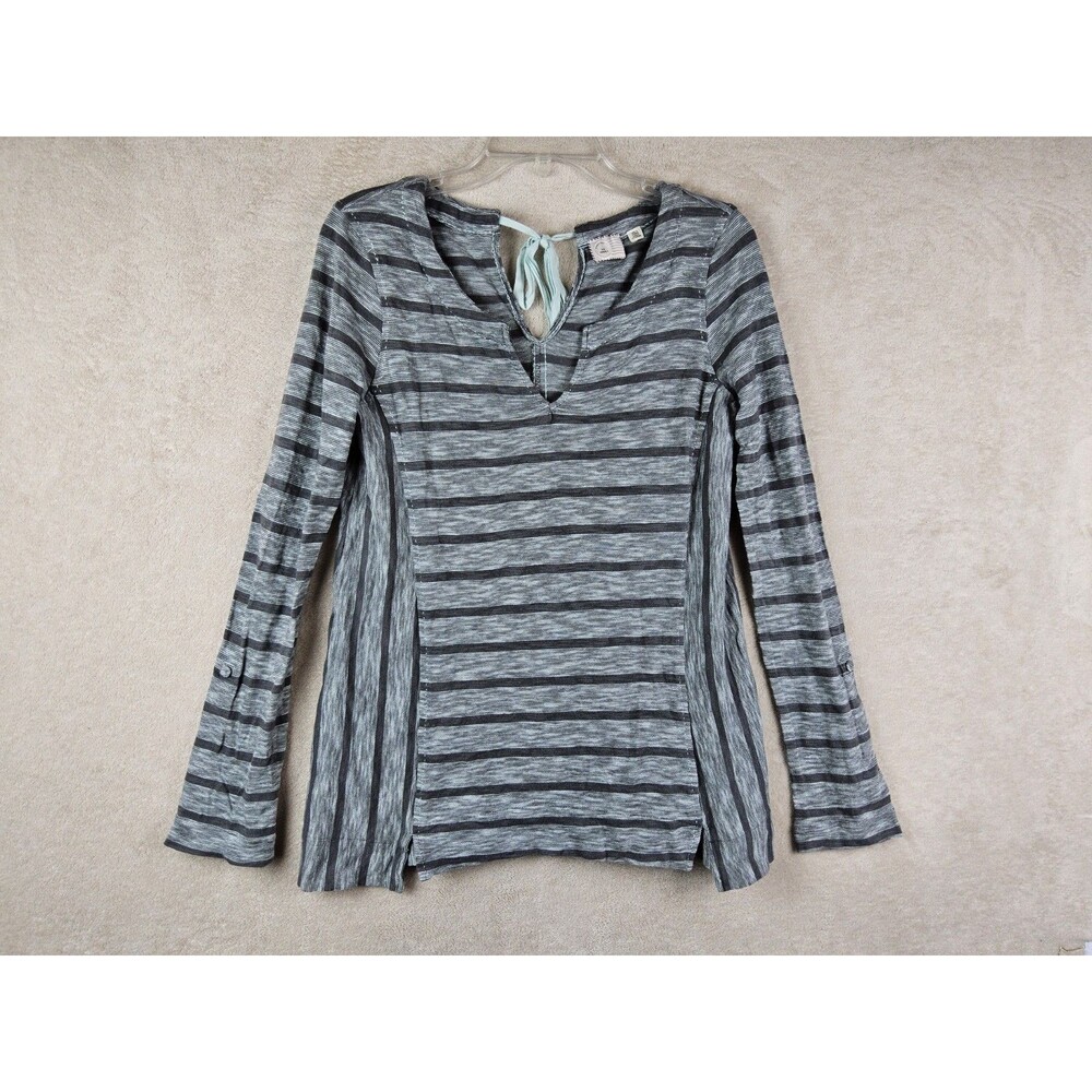 Postmark Anthropologie Women's Long Sleeve V Neck Tie Back Top Size XS